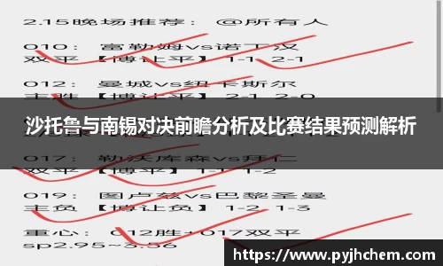沙托鲁与南锡对决前瞻分析及比赛结果预测解析