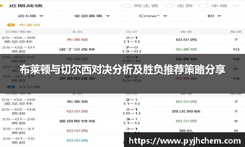 布莱顿与切尔西对决分析及胜负推荐策略分享