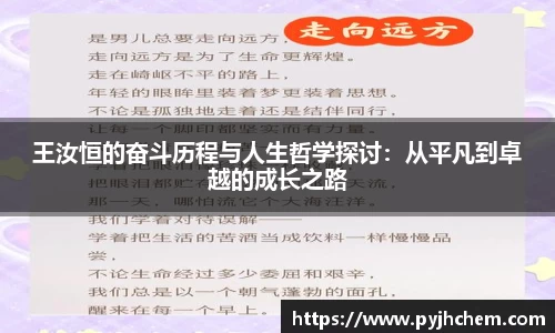 王汝恒的奋斗历程与人生哲学探讨：从平凡到卓越的成长之路